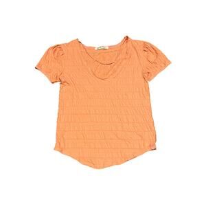 WE THE FREE FP Women's Top Size Medium Peach Pink Short Sleeve Blouse Shirt